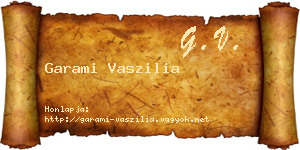 Garami Vaszilia névjegykártya